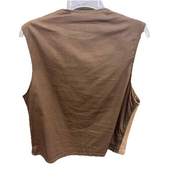Vintage Y2K Banana Republic M Leather Vest Outdoorsman Retro Western Festival - Picture 2 of 7